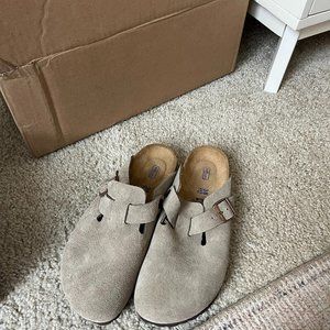 BIRKENSTOCK Boston Soft Footbed Clog in Taupe Size 38